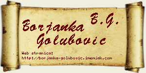 Borjanka Golubović vizit kartica